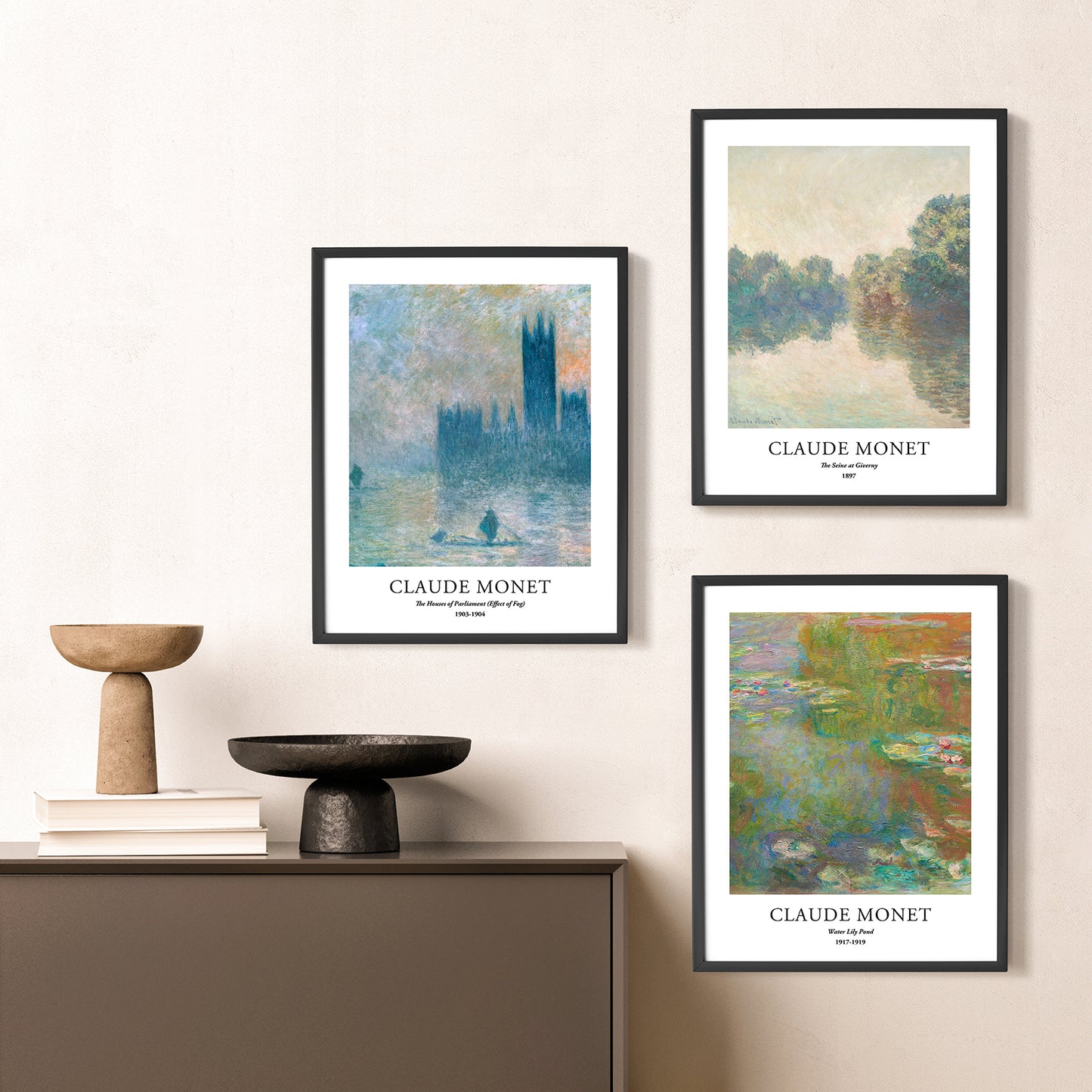 Art Prints - Set of 3 - 11x14 inches - Claude Monet