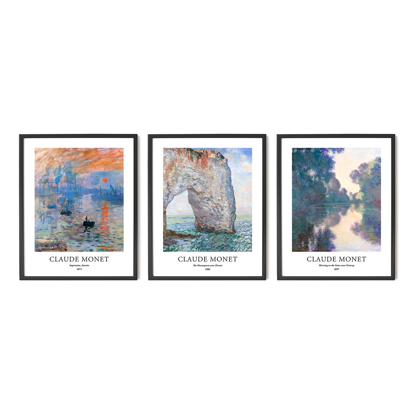 Art Prints - Set of 3 - 11x14 inches - Claude Monet