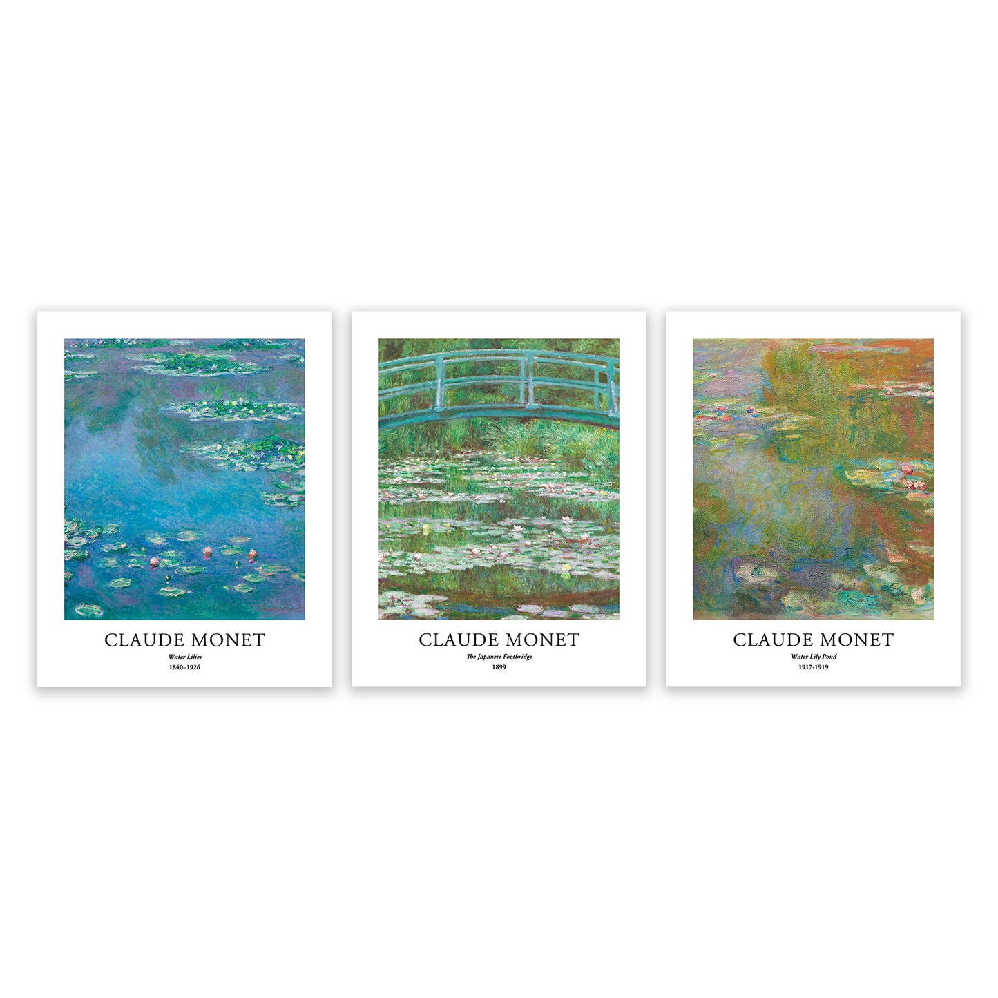 Giclée Art Prints - Set of 3 - 11x14 inches - Claude Monet