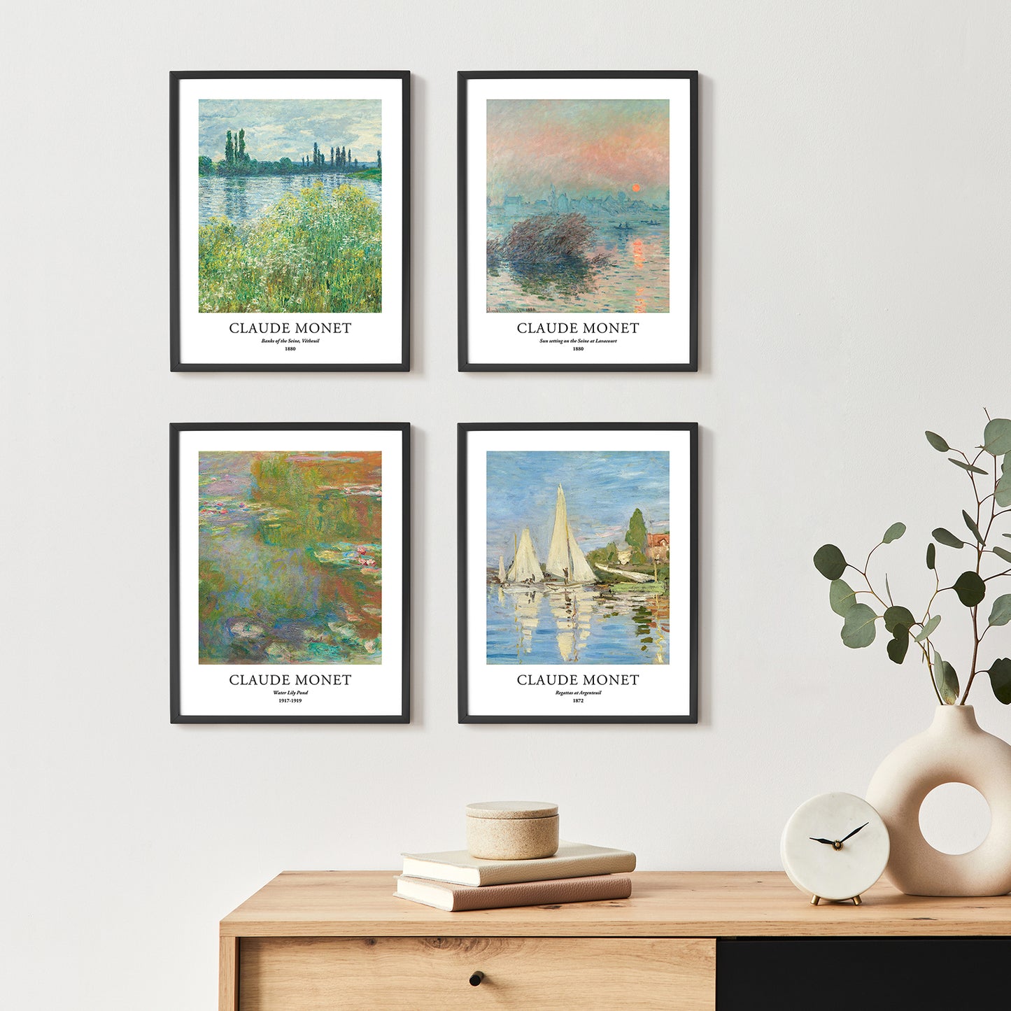 Art Prints - Set of 4 - Unframed 11x14 inches - Claude Monet