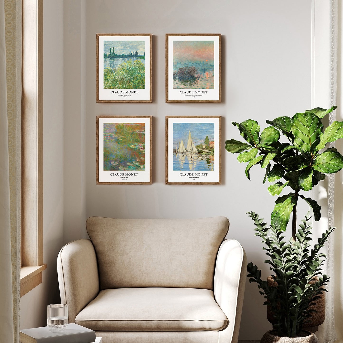 Art Prints - Set of 4 - Unframed 11x14 inches - Claude Monet