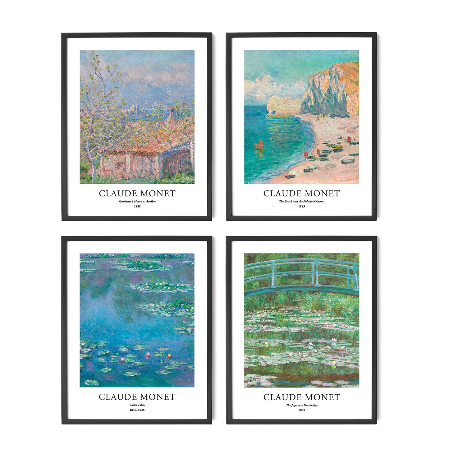 Art Prints - Set of 4 - Unframed 11x14 inches - Claude Monet