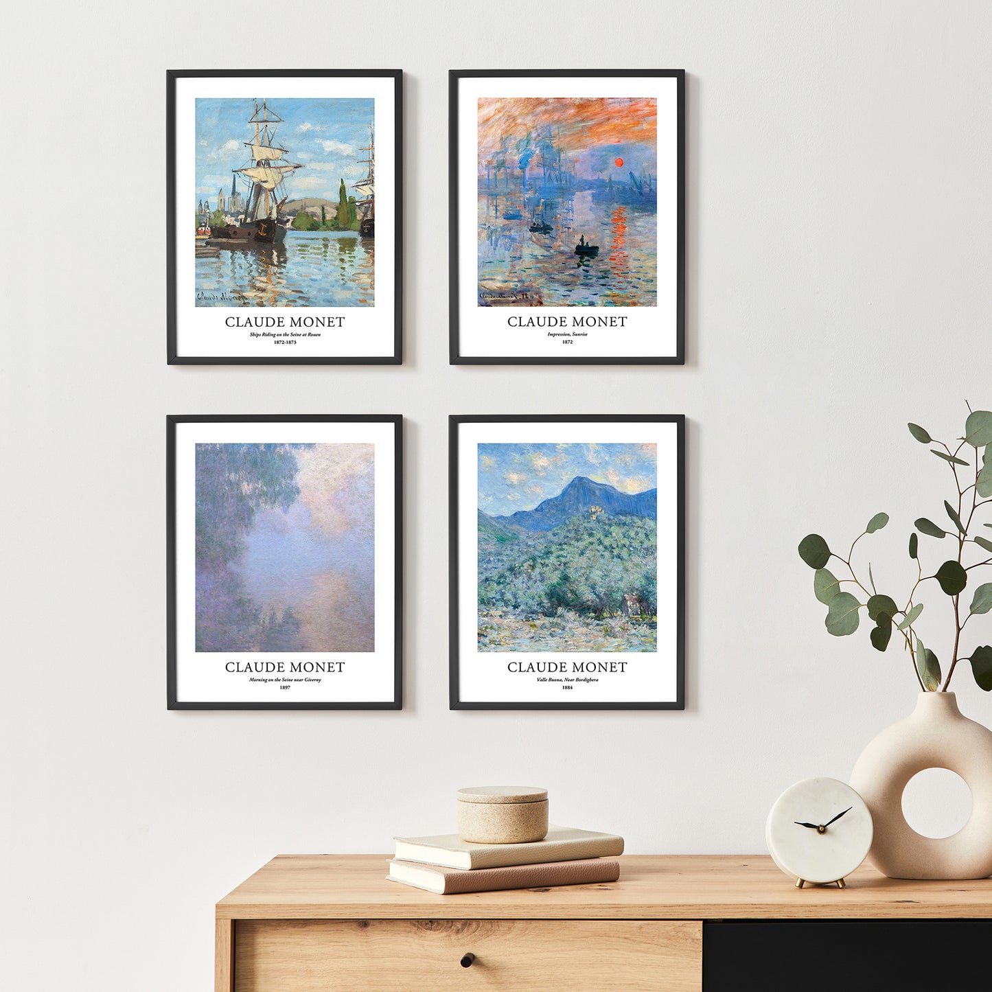 Art Prints - Set of 4 - Unframed 11x14 inches - Claude Monet
