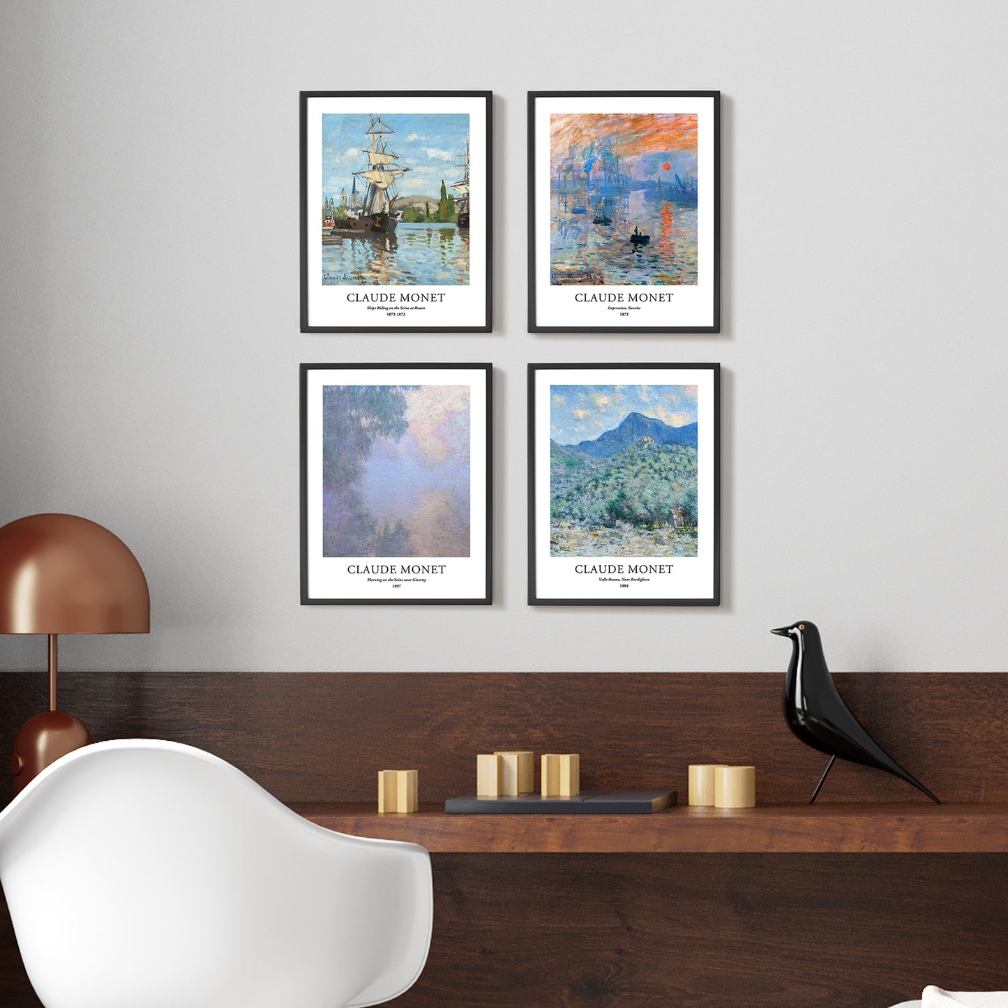 Art Prints - Set of 4 - Unframed 11x14 inches - Claude Monet