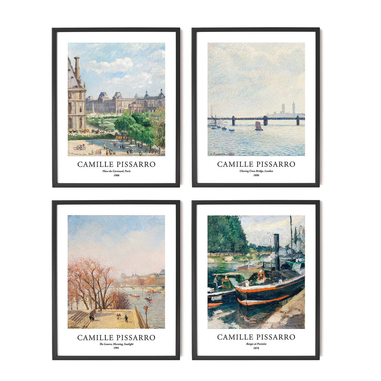 Art Prints - Set of 4 - Unframed 11x14 inches - Camille Pissarro