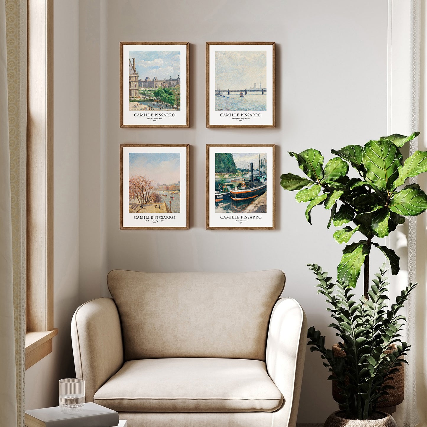 Art Prints - Set of 4 - Unframed 11x14 inches - Camille Pissarro