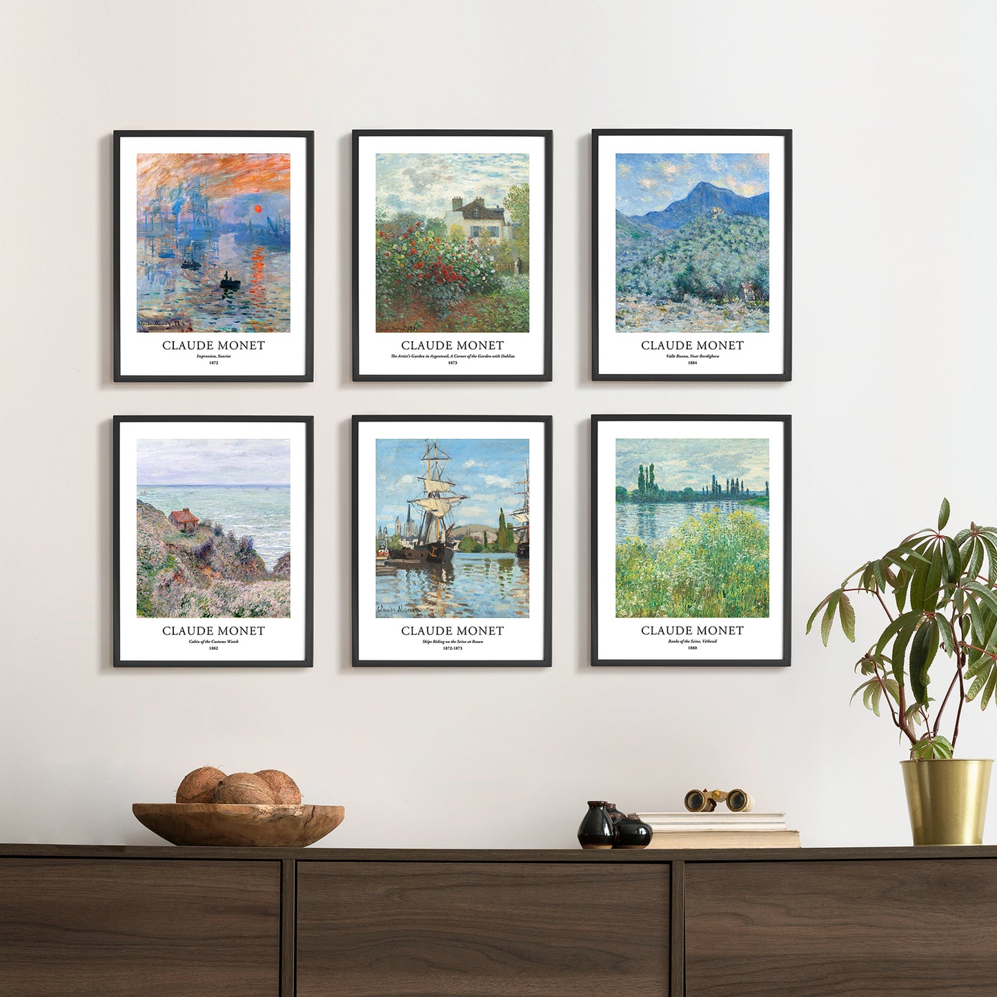 Art Prints - Set of 6 - Unframed 11x14 inches - Claude Monet