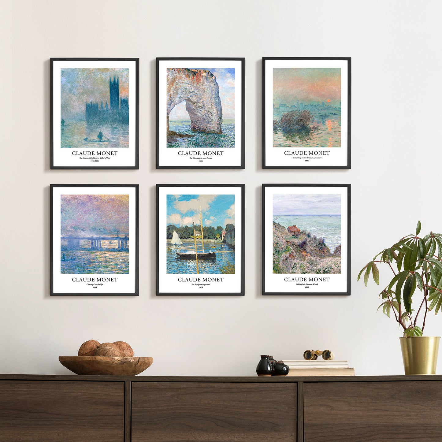 Art Prints - Set of 6 - Unframed 11x14 inches - Claude Monet