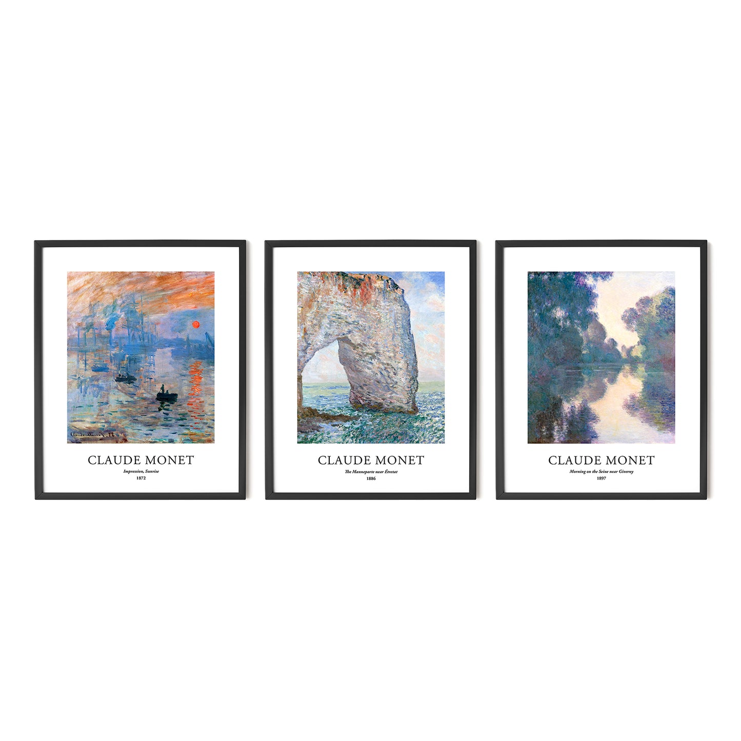 Art Prints - Set of 3 - 8x10 inches - Claude Monet