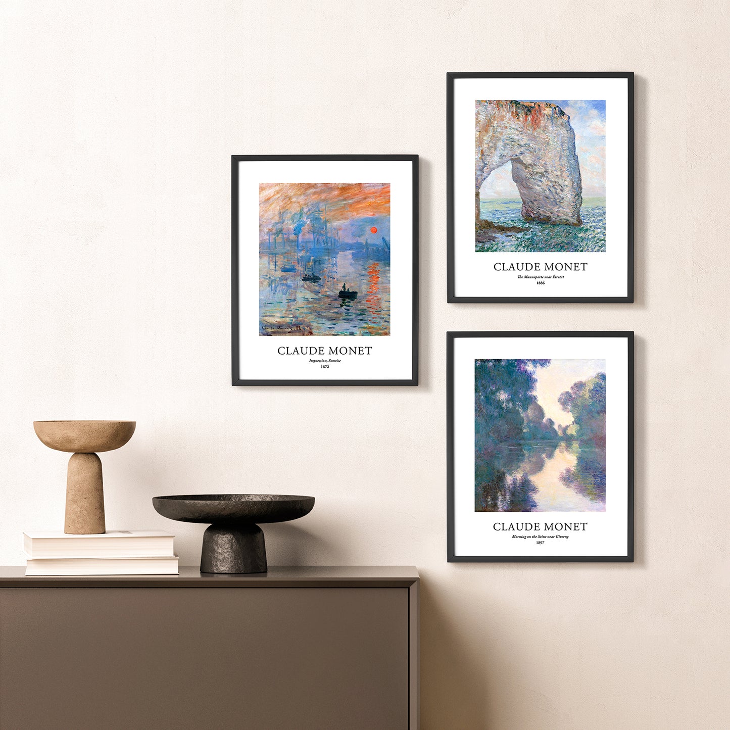 Art Prints - Set of 3 - 8x10 inches - Claude Monet