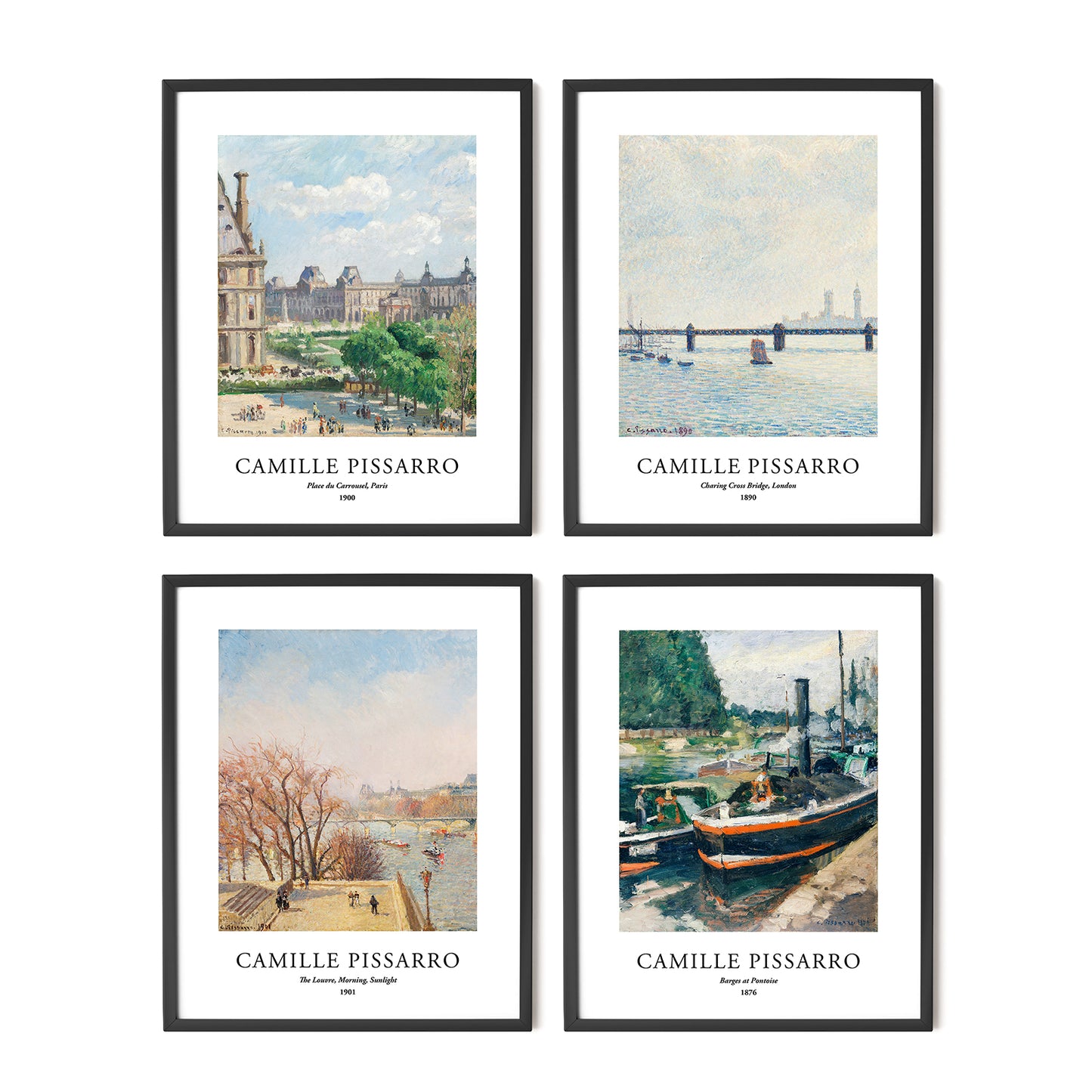 Art Prints - Set of 4 - Unframed 8x10 inches - Camille Pissarro