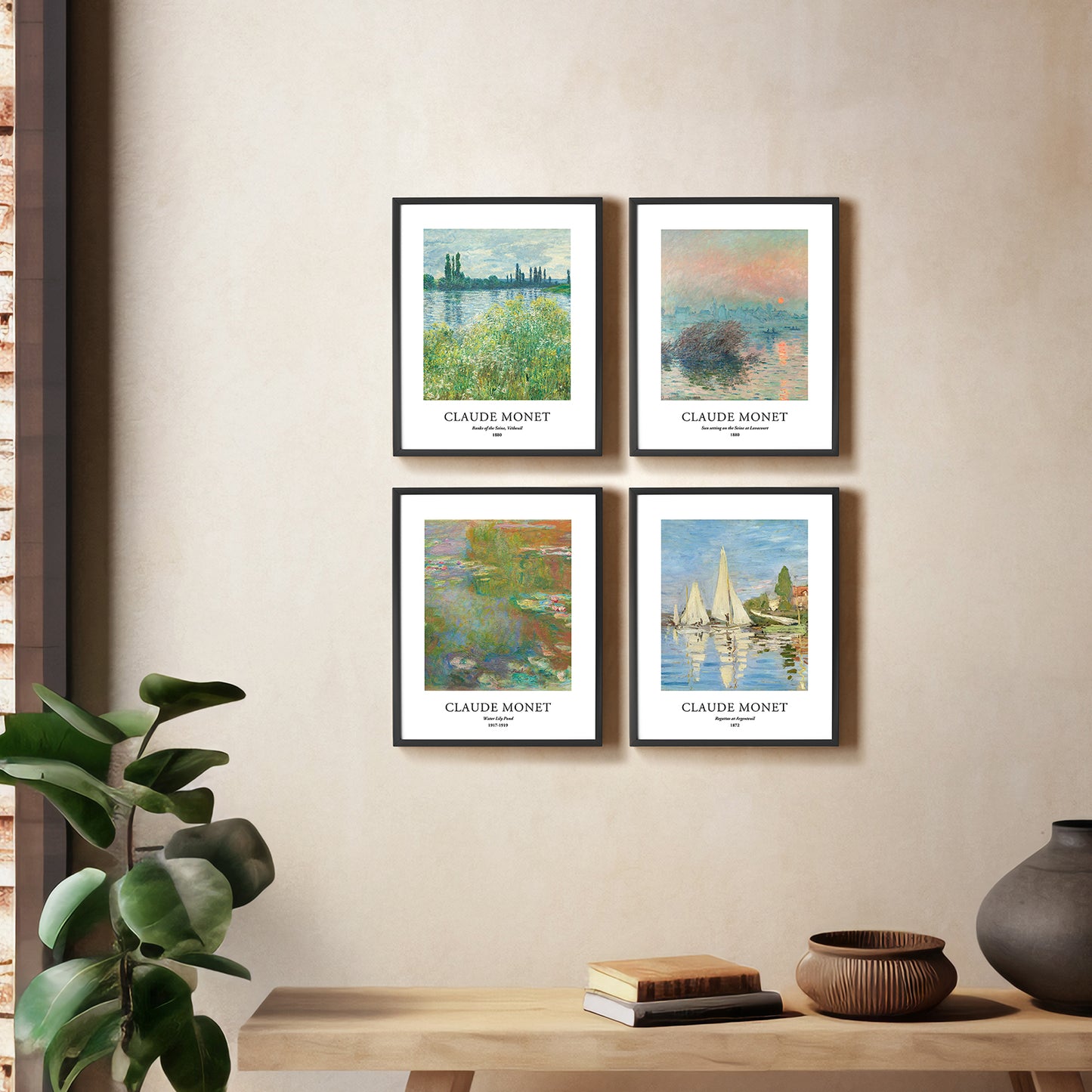 Art Prints - Set of 4 - Unframed 8x10 inches - Claude Monet