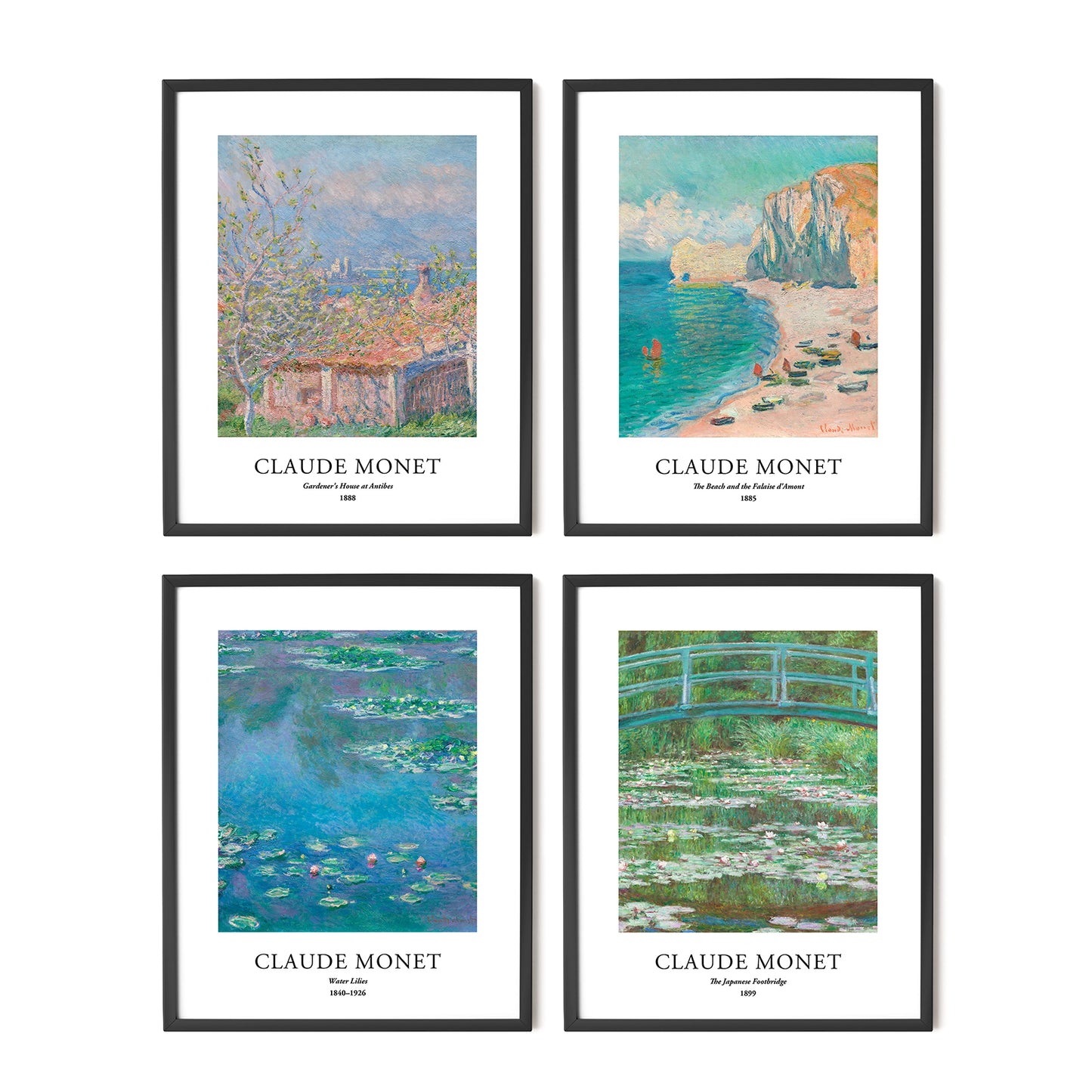 Art Prints - Set of 4 - Unframed 8x10 inches - Claude Monet