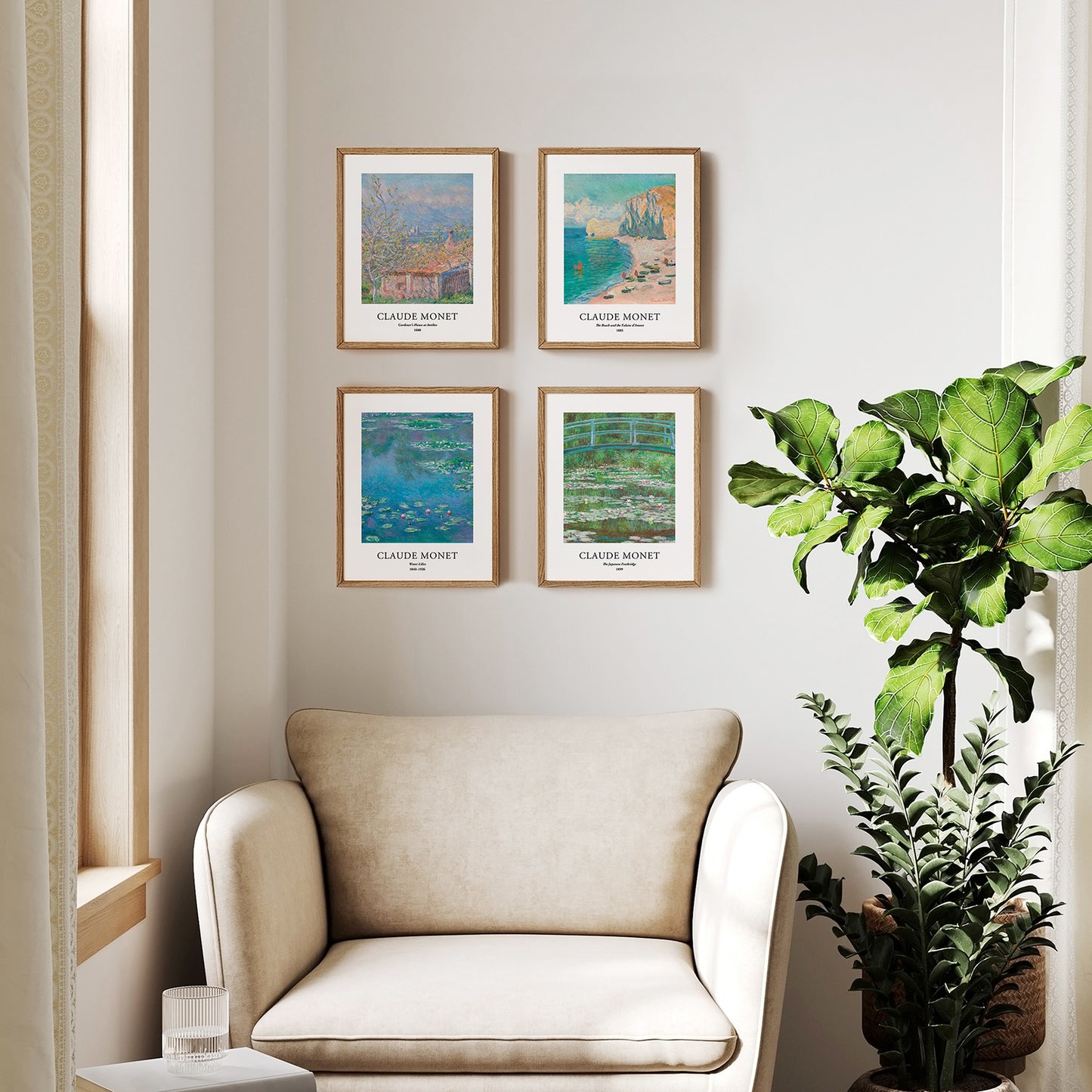 Art Prints - Set of 4 - Unframed 8x10 inches - Claude Monet