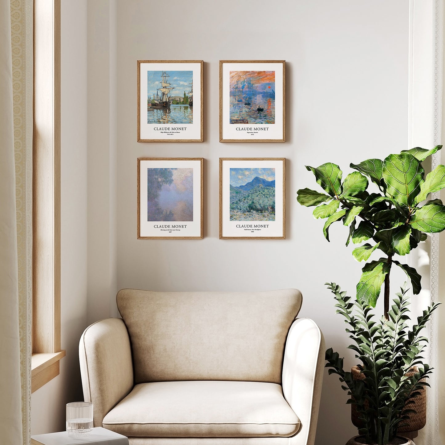 Art Prints - Set of 4 - Unframed 8x10 inches - Claude Monet