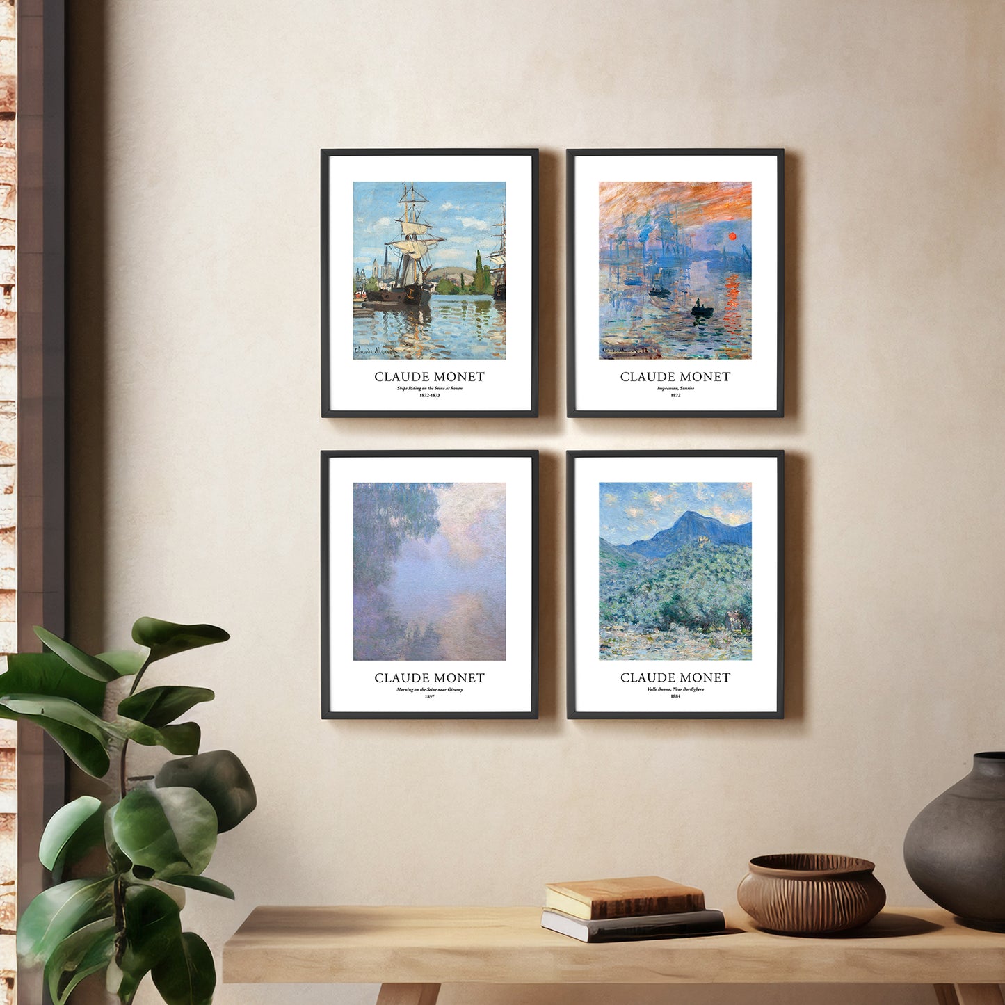 Art Prints - Set of 4 - Unframed 8x10 inches - Claude Monet