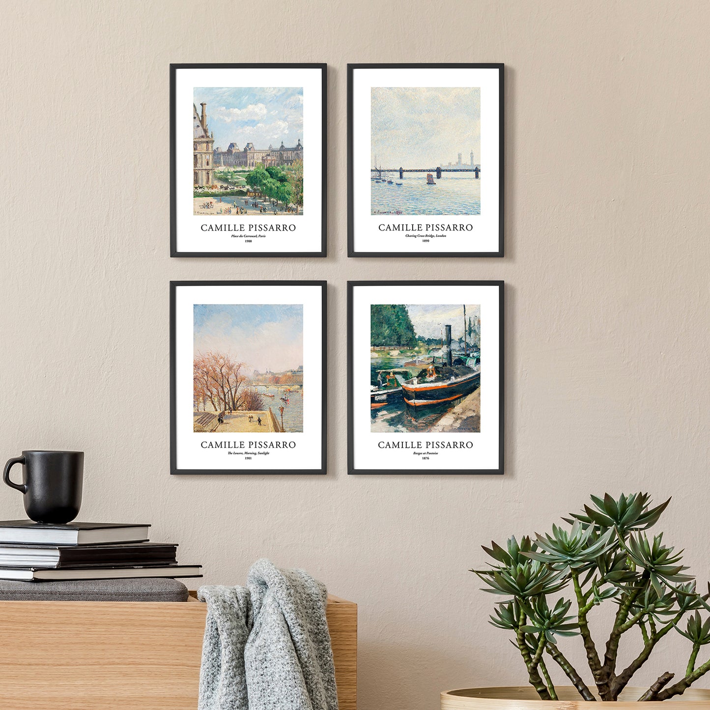 Art Prints - Set of 4 - Unframed 8x10 inches - Camille Pissarro