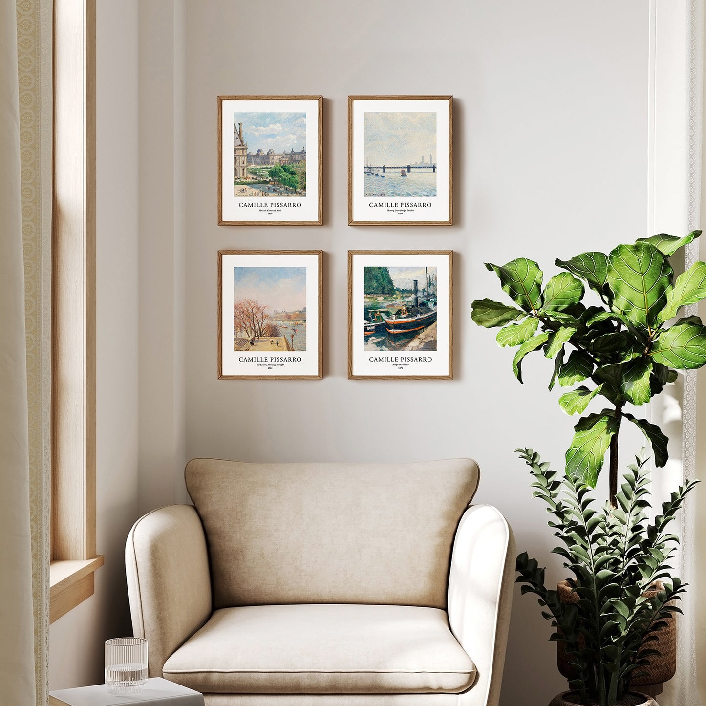 Art Prints - Set of 4 - Unframed 8x10 inches - Camille Pissarro