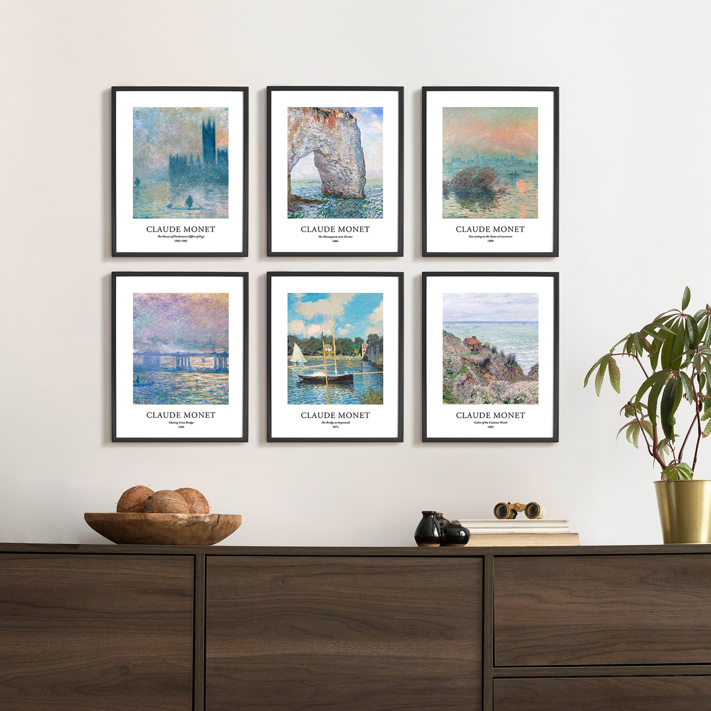 Art Prints - Set of 6 - Unframed 8x10 inches - Claude Monet