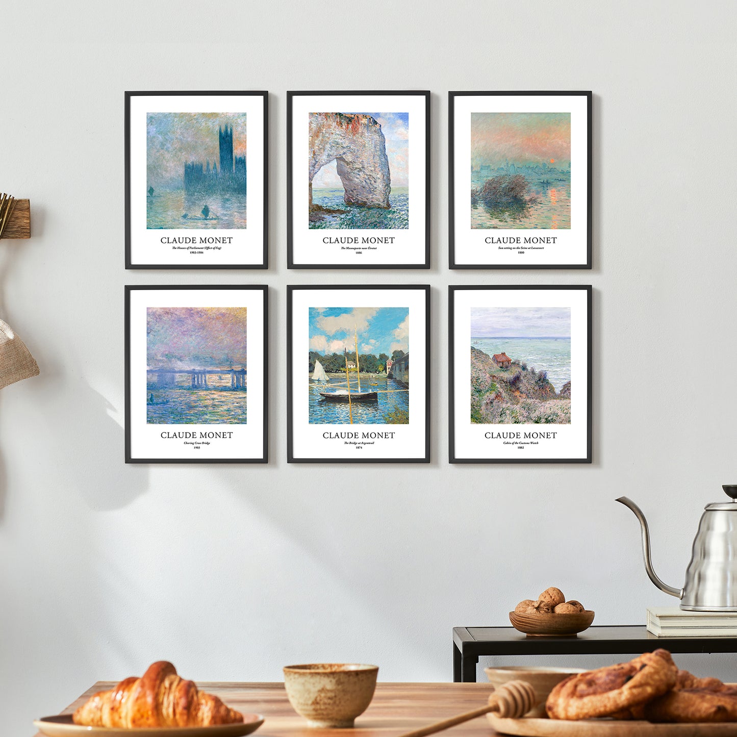 Art Prints - Set of 6 - Unframed 8x10 inches - Claude Monet