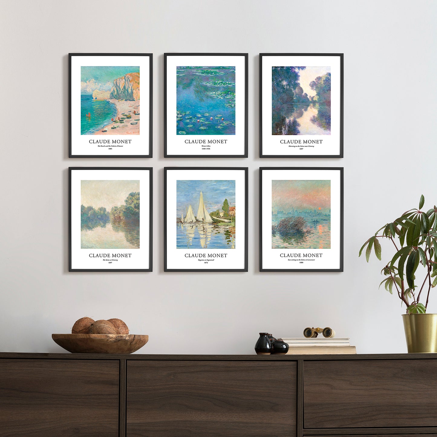 Art Prints - Set of 6 - Unframed 8x10 inches - Claude Monet