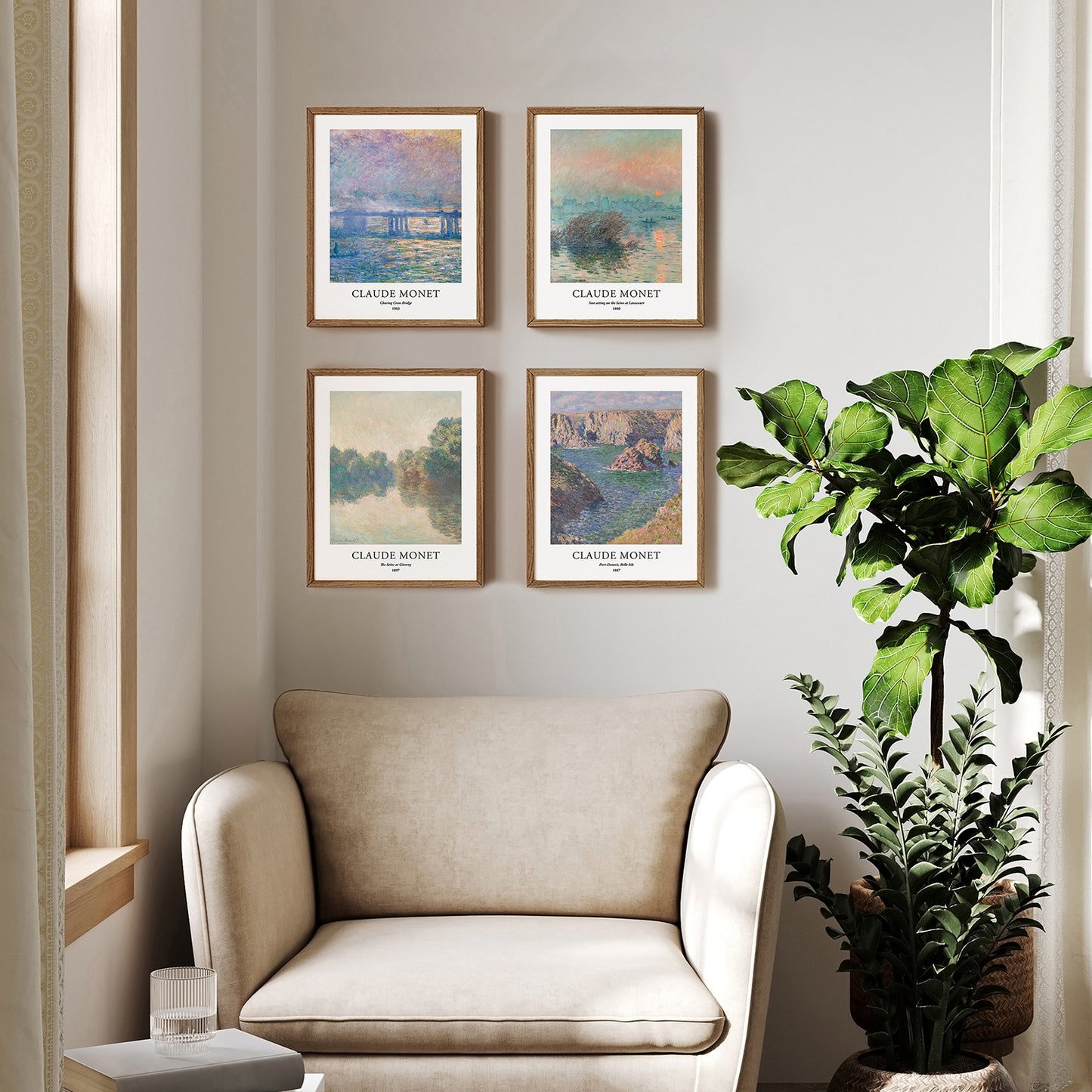 Art Prints - Set of 4 - Unframed 11x14 inches - Claude Monet