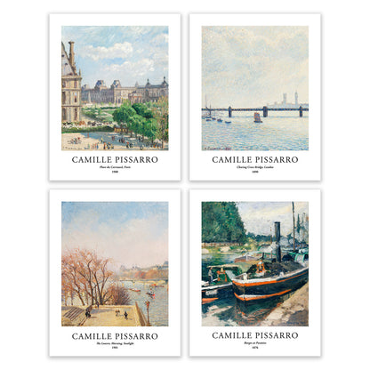 Impresiones artísticas - Juego de 4 - Sin marco 11x14 pulgadas - Camille Pissarro
