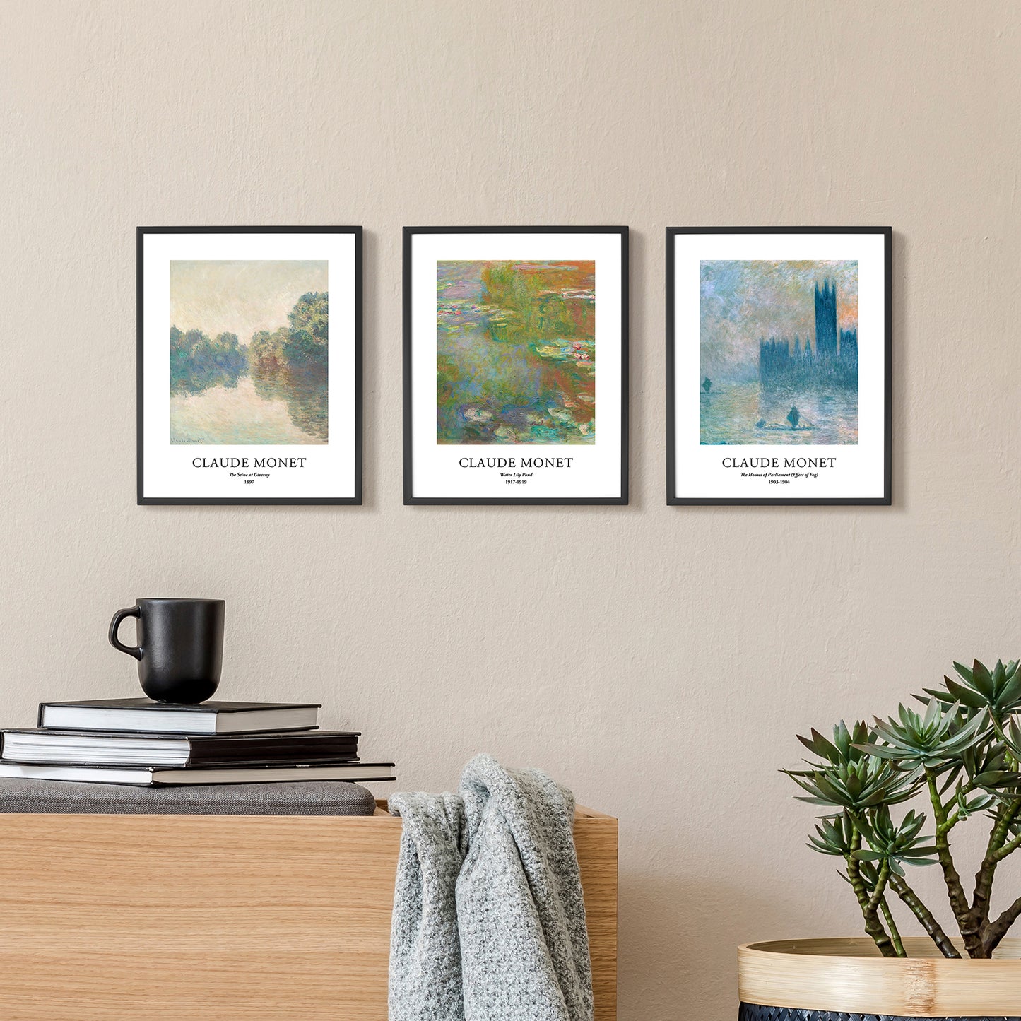 Art Prints - Set of 3 - 8x10 inches - Claude Monet