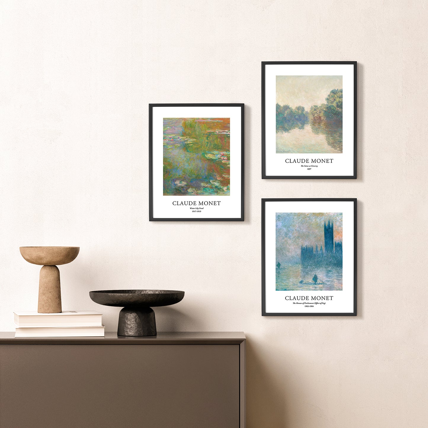 Art Prints - Set of 3 - 8x10 inches - Claude Monet