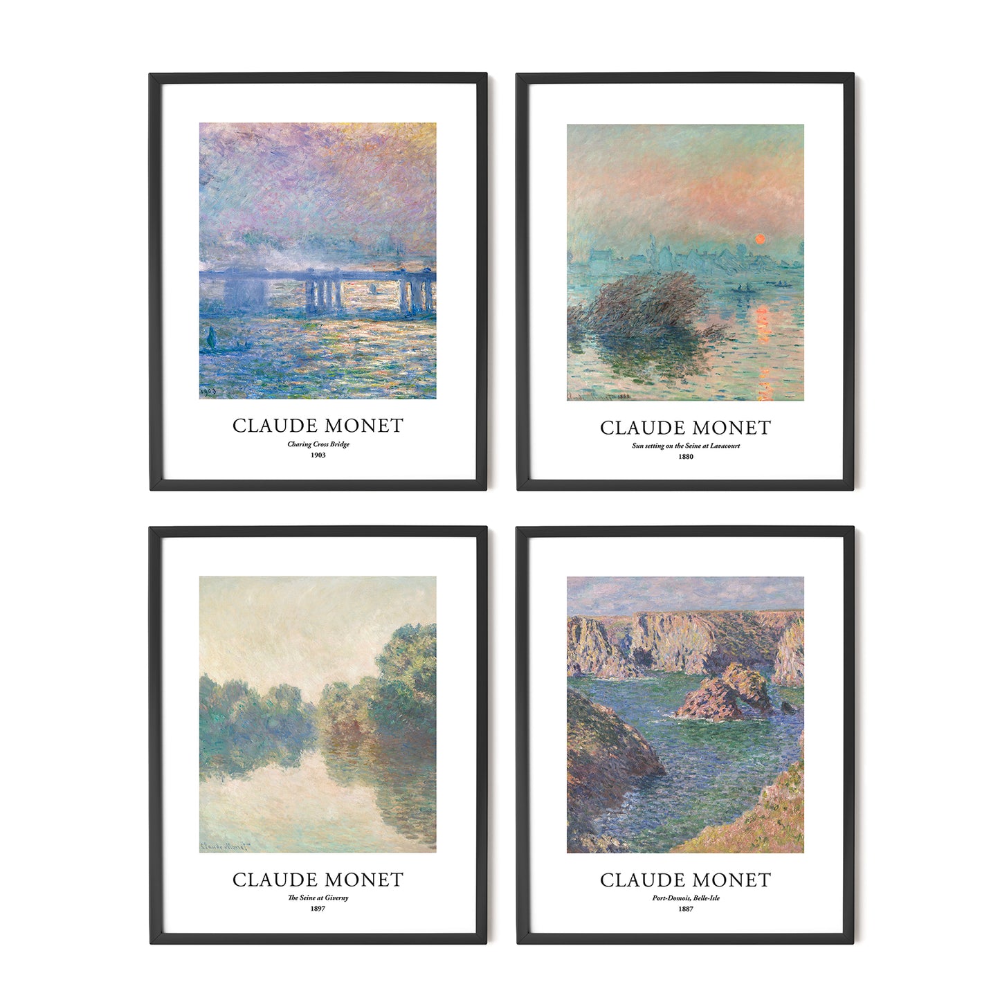 Art Prints - Set of 4 - Unframed 8x10 inches - Claude Monet