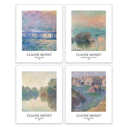 Art Prints - Set of 4 - Unframed 8x10 inches - Claude Monet