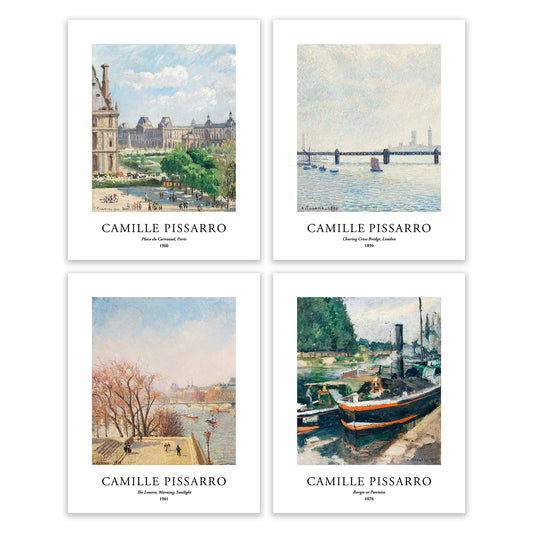 Impresiones artísticas - Juego de 4 - Sin marco 8x10 pulgadas - Camille Pissarro