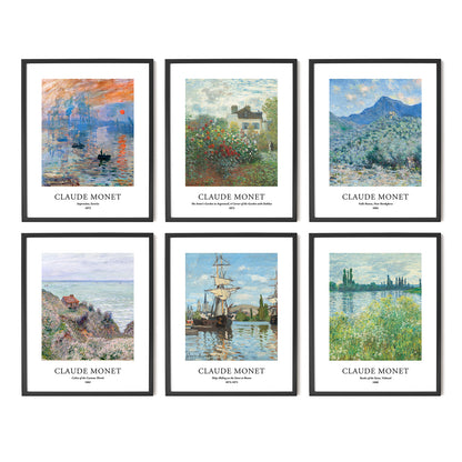 Impresiones artísticas - Juego de 6 - Sin marco 8x10 pulgadas - Claude Monet